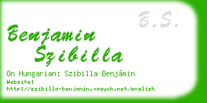 benjamin szibilla business card