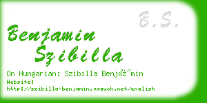 benjamin szibilla business card